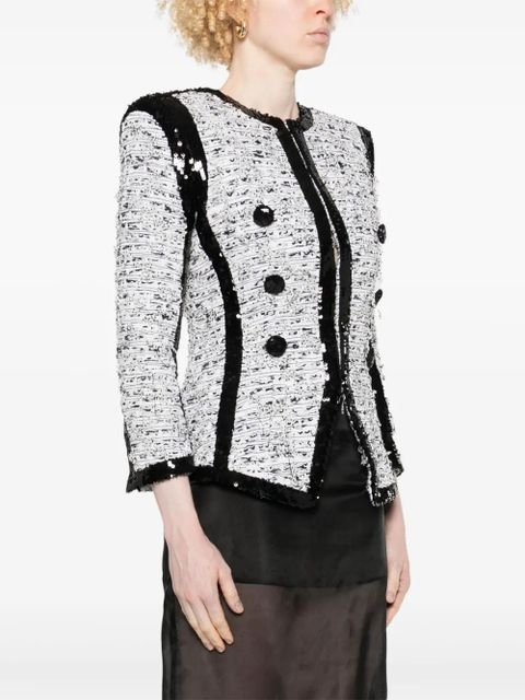 Balmain glitter-detail jacket - White