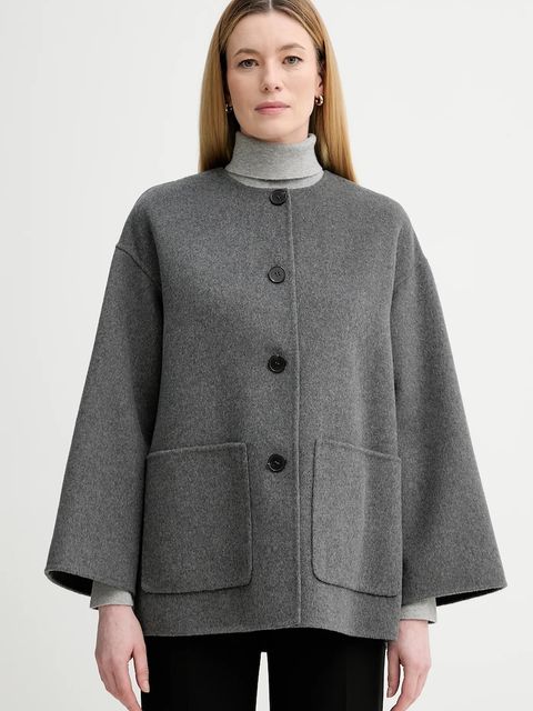 Marc O'Polo płaszcz z dodatkiem wełny kolor szary 600024370013