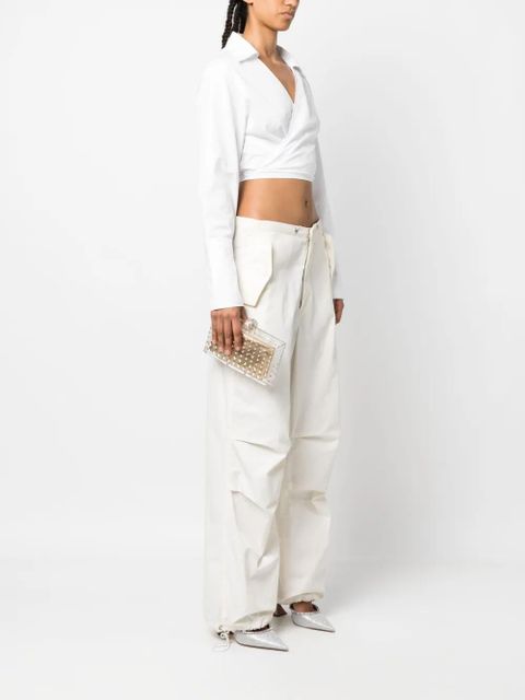 Aquazzura crystal-embellished transparent clutch - Gold - zdjęcie produktu nr 2