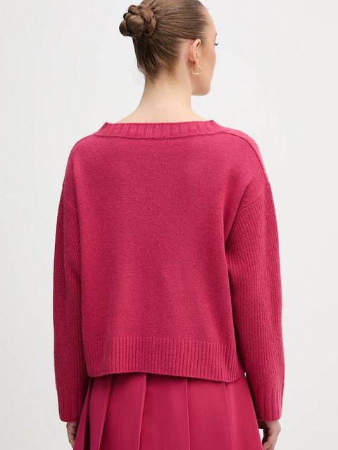 United Colors of Benetton sweter z dodatkiem wełny damski kolor różowy 126WD402Z - zdjęcie produktu nr 2