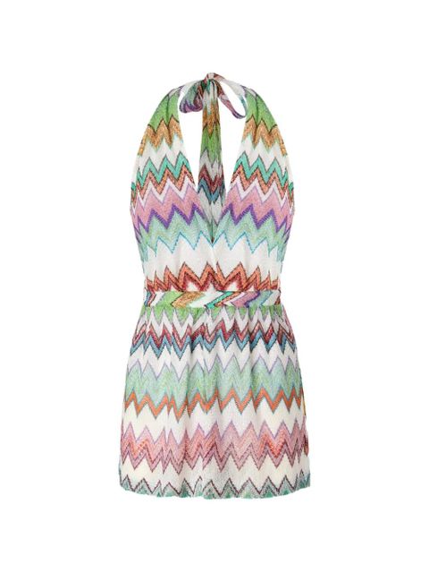 Missoni V-neck zigzag playsuit - White - zdjęcie produktu nr 1