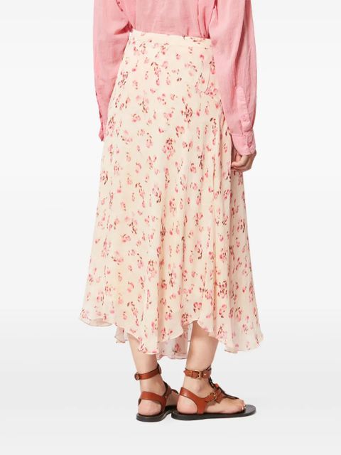 MARANT ÉTOILE Lycia floral-pattern midi skirt - Neutrals