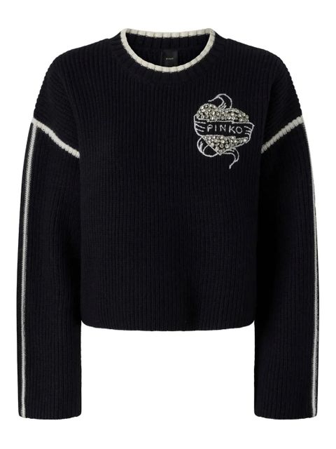 PINKO logo-intarsia sweater - Black - zdjęcie produktu nr 1