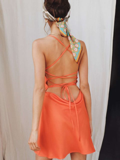 LE PRIVÉ - Pomarańczowa sukienka mini Sofia - zdjęcie produktu nr 2