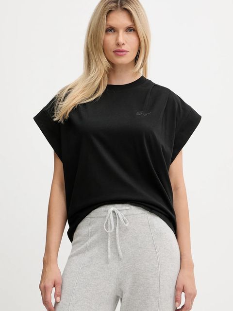 BOSS Orange t-shirt bawełniany damski kolor czarny 50547799