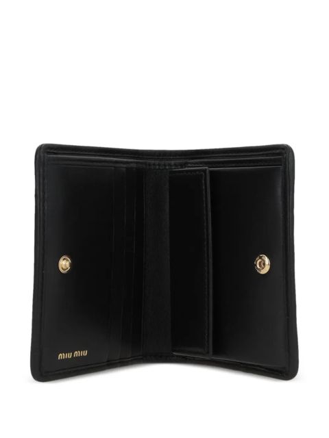 Miu Miu logo-lettering matelassé wallet - Black - zdjęcie produktu nr 2