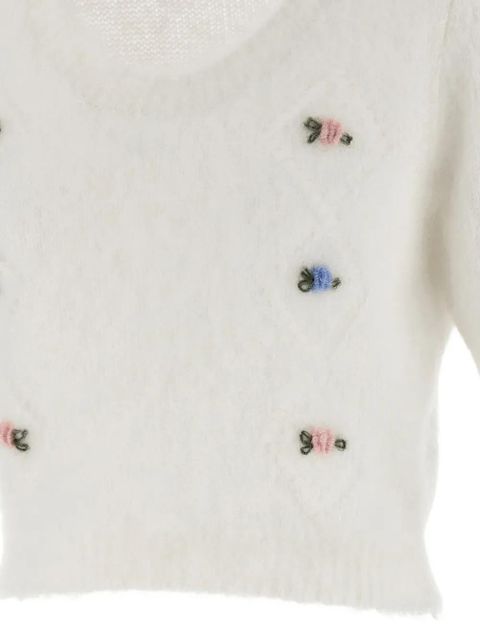 Alessandra Rich embroidered sweater - White