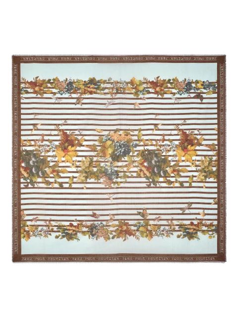 Jean Paul Gaultier striped floral scarf - Blue - zdjęcie produktu nr 1