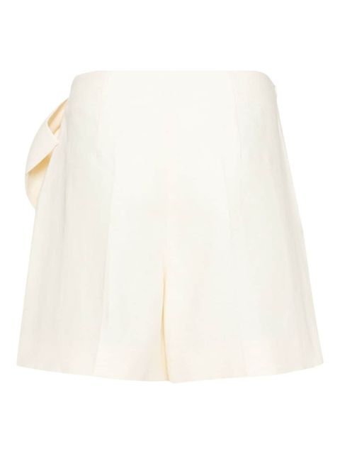 Chloé bow-detail linen shorts - Neutrals