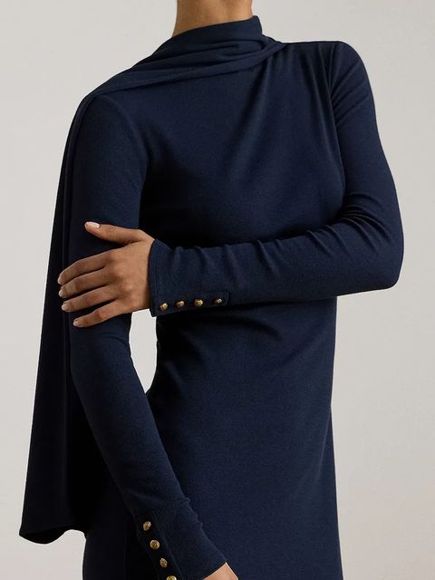 Lauren Ralph Lauren sukienka kolor granatowy midi dopasowana 200P03733 - zdjęcie produktu nr 2