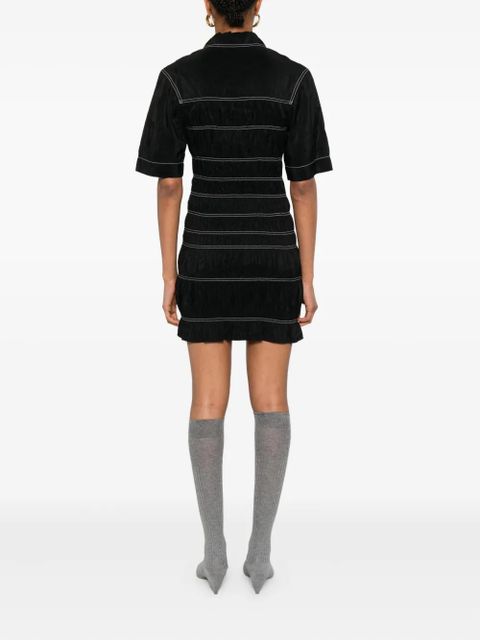 Nanushka smocked-detail dress - Black