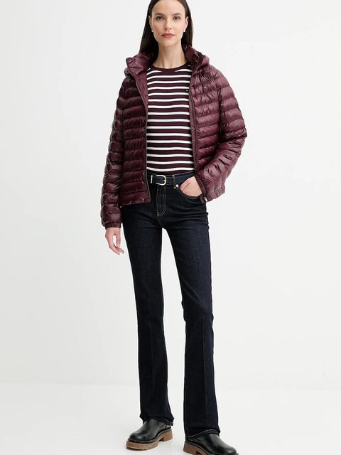 Tommy Hilfiger t-shirt bawełniany damski kolor bordowy WW0WW40587