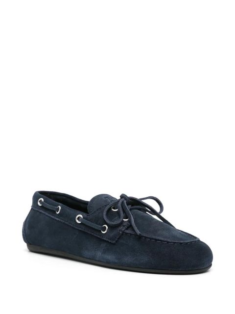 Miu Miu logo-embossed suede loafers - Blue - zdjęcie produktu nr 2