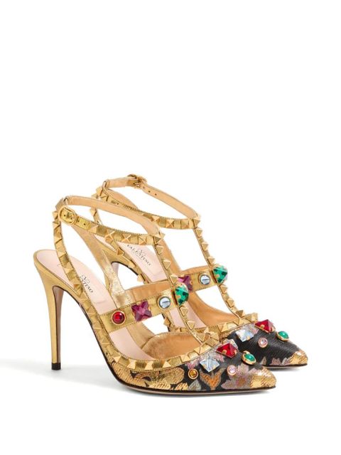 Valentino Garavani 100mm Rockstud pumps - Gold - zdjęcie produktu nr 2