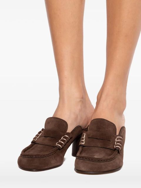 JW Anderson 80mm penny-slot mules - Brown