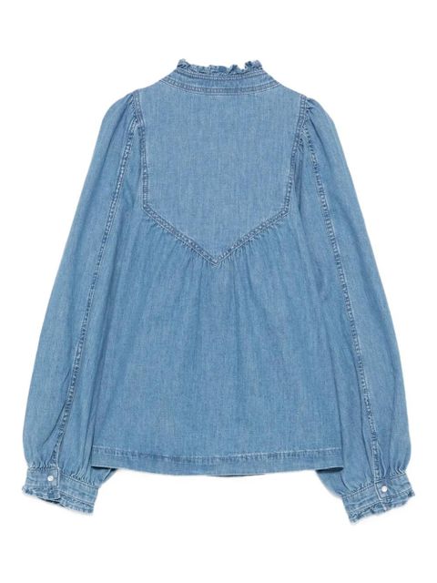 Ba&Sh Lay ruffled denim blouse - Blue