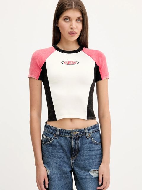 Guess Originals t-shirt damski kolor beżowy W5YR44 Z2YJ2 - zdjęcie produktu nr 1