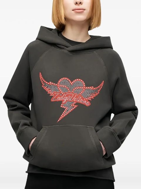 Zadig&Voltaire Georgy heart wings strass hoodie - Grey
