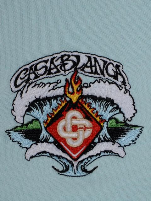 Casablanca embroidery drawstring trousers - Blue