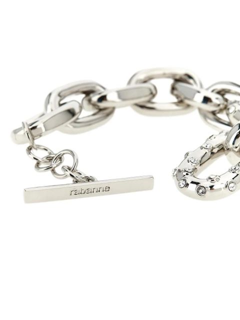 Rabanne XL Link crystal-embellished chain bracelet - Silver - zdjęcie produktu nr 2
