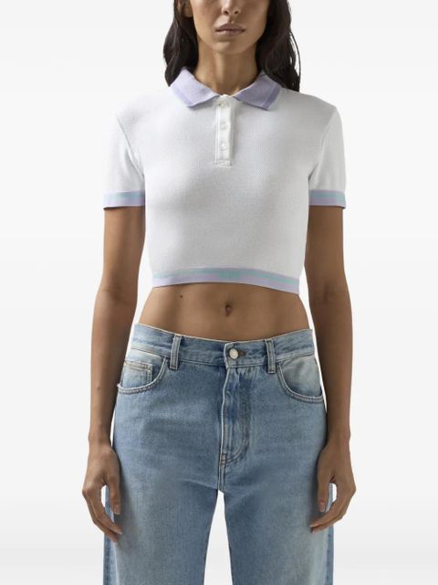 GCDS logo-trim polo top - White