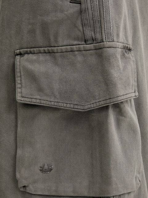 adidas Originals szorty jeansowe Cargo Jorts damskie kolor szary gładkie high waist JD0139