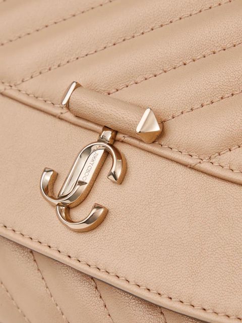 Jimmy Choo Curve quilted chain-strap cross-body bag - Neutrals