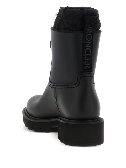 Moncler drawstring embosssed-logo rain boots - Black