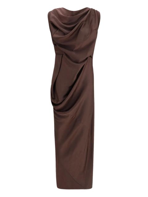 Vivienne Westwood Long Fond draped-veck maxi dress - Brown - zdjęcie produktu nr 1