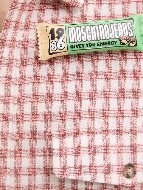 Moschino Jeans kurtka z domieszką wełny kolor czerwony przejściowa 0603 3226