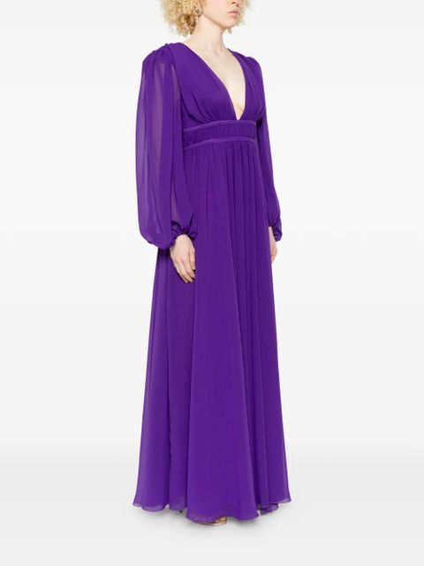 PINKO Pelagos V-neck maxi dress - Purple