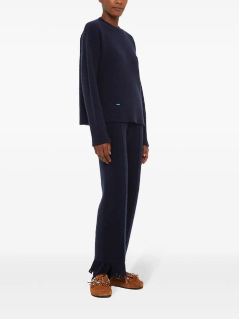 Alanui ribbed-edge cashmere-blend jumper - Blue