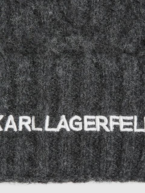 Karl Lagerfeld czapka K/ESSENTIAL kolor szary A4W33012 - zdjęcie produktu nr 2