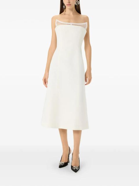 Blumarine shaped-neck midi dress - White