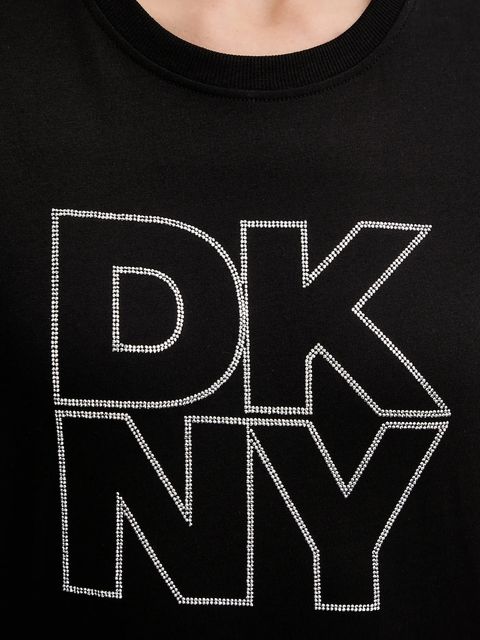 Dkny t-shirt bawełniany damski kolor czarny DP6T1533