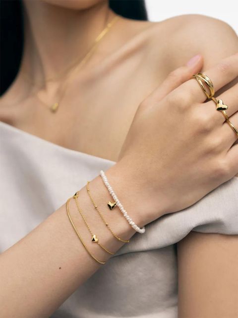 Monica Vinader Mini pearl heart bracelet - Gold - zdjęcie produktu nr 2