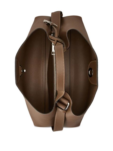 Tod's small logo charm top handle tote bag - Brown