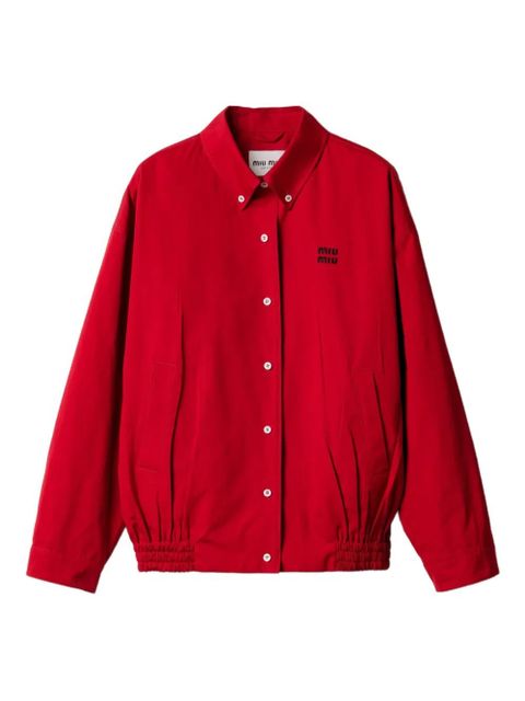 Miu Miu poplin bomber jacket - Red - zdjęcie produktu nr 1