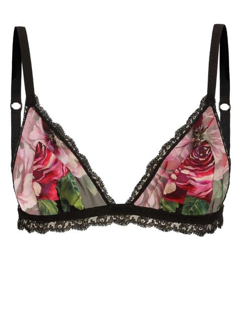 Dolce & Gabbana DNA rose-print bra - Black - zdjęcie produktu nr 1