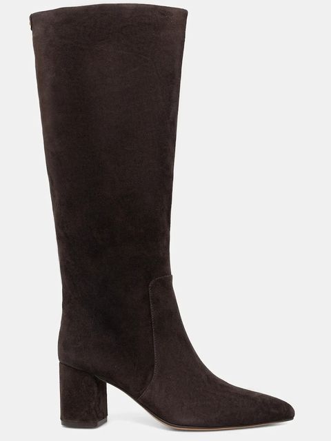 Twinset kozaki zamszowe damskie kolor brązowy na słupku 252TGT162 - zdjęcie produktu nr 2