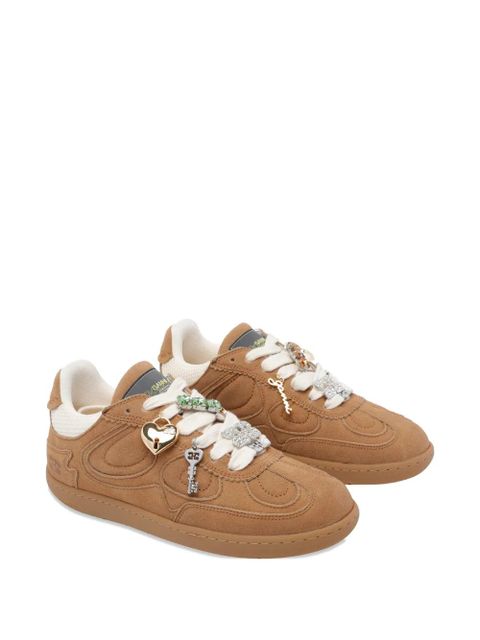 GANNI round-toe charm sneakers - Brown