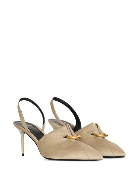 Balmain cotton gabardine slingbacks with piercing - Neutrals - zdjęcie produktu nr 2