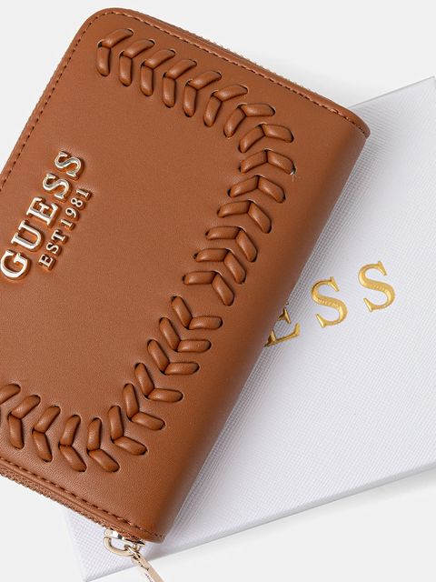 Guess portfel TATUM damski kolor brązowy SWNG96 67140