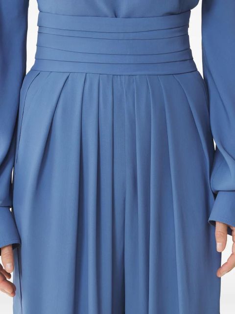 Lanvin pleated-detail zip trousers - Blue