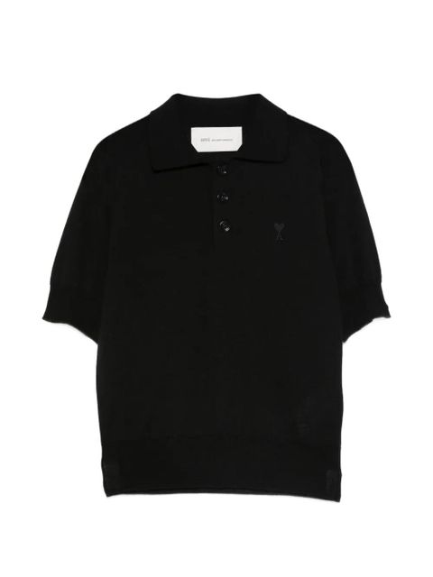 AMI Paris buttoned polo shirt - Black - zdjęcie produktu nr 1