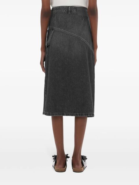 JW Anderson twisted denim midi skirt - Grey