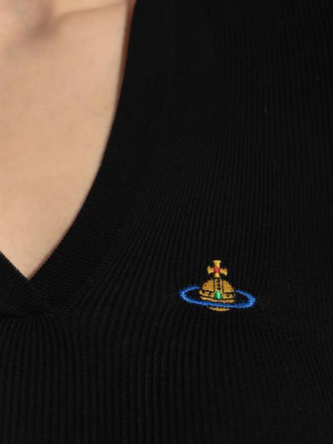 Vivienne Westwood Marina ribbed polo top - Black