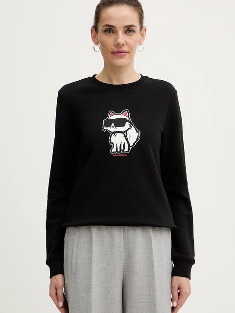 Karl Lagerfeld bluza damska kolor czarny z nadrukiem A4W20043 - zdjęcie produktu nr 1