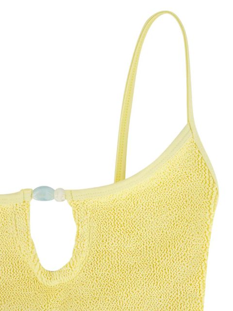 Hunza G Mia beaded crinkle swimsuit - Yellow