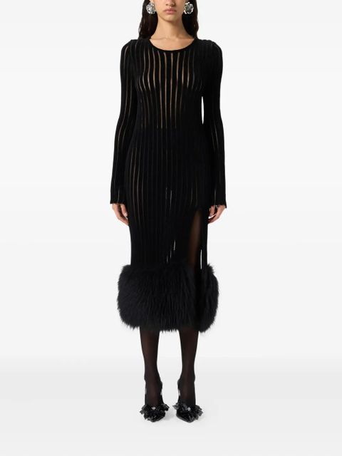 Blumarine ribbed midi dress - Black